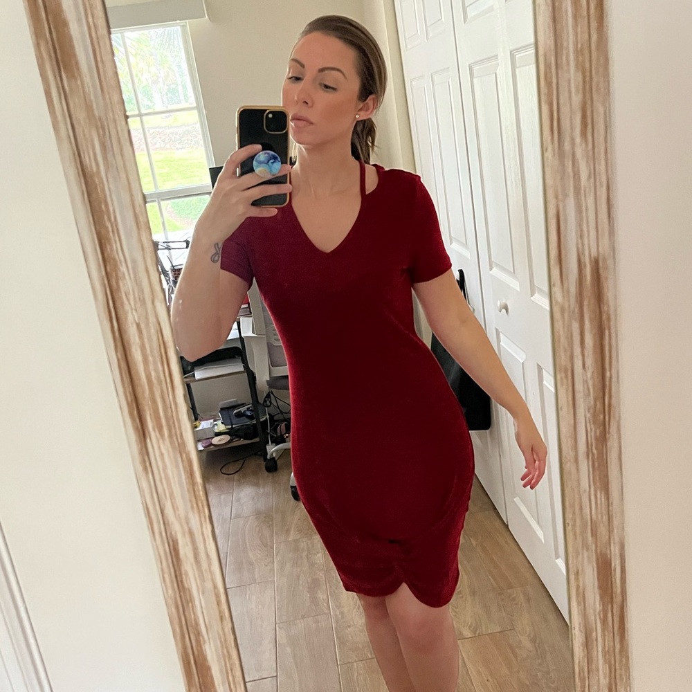 NWOT SHEIN red dress with knot